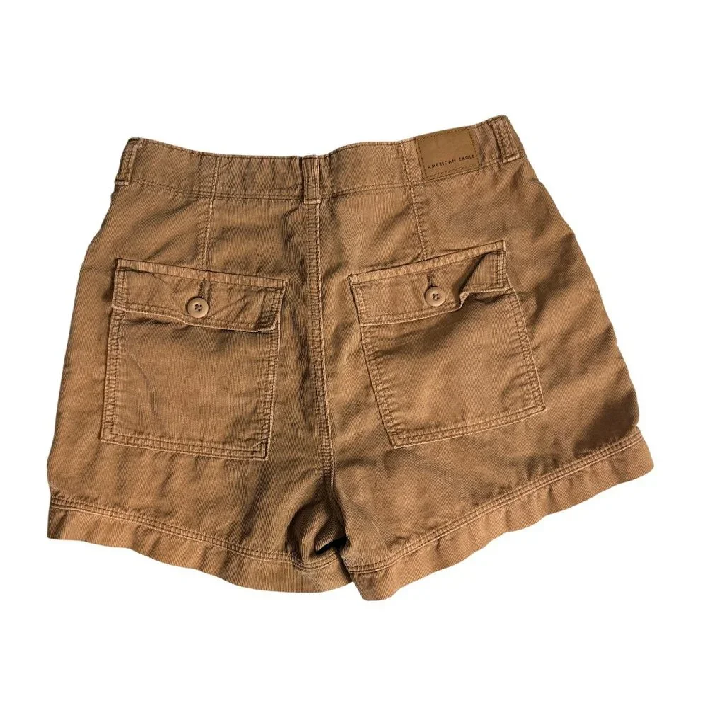 American Eagle Shorts Womens 2 Tan Cotton Utility High Rise Casual